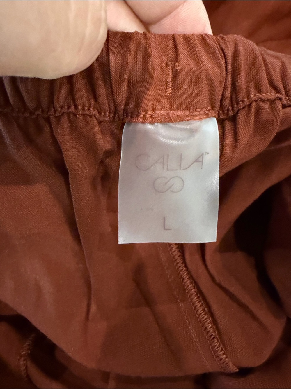Calla Wide Leg Drawstring Pants in Rust - Picture 5 of 6